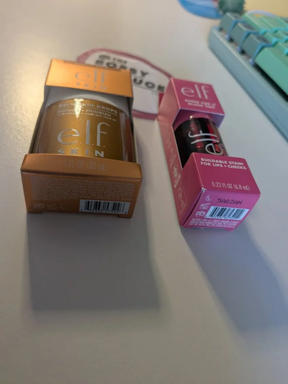 🌸 e.l.f. Sheer For It Blush Tint Left on Red & Bronzing Drops Copper Gold DUO
